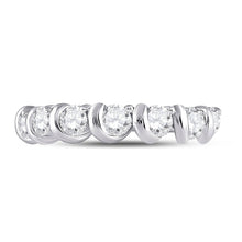 Load image into Gallery viewer, Radiant Brilliance: 14kt White Gold Womens Round Diamond Band Ring 1 Cttw - Splendid Jewellery