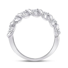 Load image into Gallery viewer, Radiant Brilliance: 14kt White Gold Womens Round Diamond Band Ring 1 Cttw - Side View