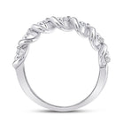Radiant Brilliance: 14kt White Gold Womens Round Diamond Band Ring 1 Cttw - Side View