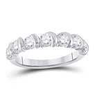Radiant Brilliance: 14kt White Gold Womens Round Diamond Band Ring 1 Cttw - Top View