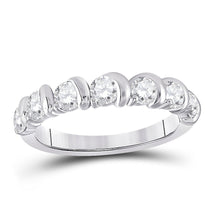 Load image into Gallery viewer, Radiant Brilliance: 14kt White Gold Womens Round Diamond Band Ring 1 Cttw - Splendid Jewellery