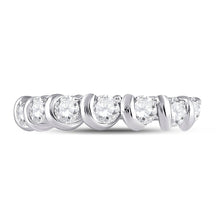 Load image into Gallery viewer, Radiant Brilliance: 14kt White Gold Womens Round Diamond Band Ring 1 Cttw - Front View