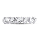 Radiant Brilliance: 14kt White Gold Womens Round Diamond Band Ring 1 Cttw - Front View