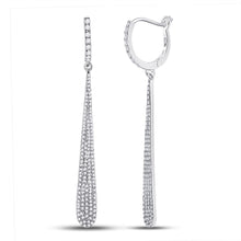 Load image into Gallery viewer, Radiant Brilliance: 14kt White Gold Womens Round Diamond Drop Dangle Earrings 3/4 Cttw - Splendid Jewellery