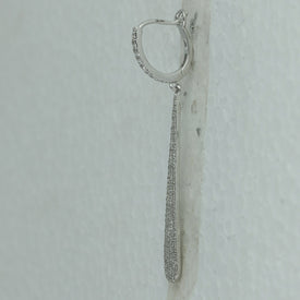 Radiant Brilliance: 14kt White Gold Womens Round Diamond Drop Dangle Earrings 3/4 Cttw - Side View