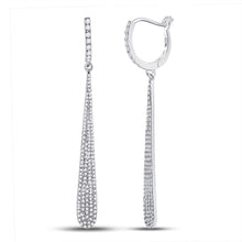 Load image into Gallery viewer, Radiant Brilliance: 14kt White Gold Womens Round Diamond Drop Dangle Earrings 3/4 Cttw - Top View