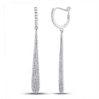 Radiant Brilliance: 14kt White Gold Womens Round Diamond Drop Dangle Earrings 3/4 Cttw - Top View
