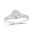 Radiant Brilliance: 14kt White Gold Womens Round Diamond Fashion Ring 1/2 Cttw - Splendid Jewellery