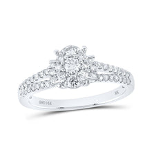 Load image into Gallery viewer, Radiant Brilliance: 14kt White Gold Womens Round Diamond Fashion Ring 1/2 Cttw - Splendid Jewellery
