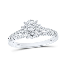 Radiant Brilliance: 14kt White Gold Womens Round Diamond Fashion Ring 1/2 Cttw - Splendid Jewellery