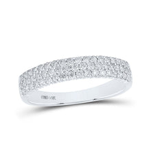 Load image into Gallery viewer, Radiant Brilliance | 14kt White Gold Womens Round Diamond Machine - set Pave Band Ring 1/2 Cttw - Splendid Jewellery