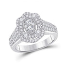 Radiant Brilliance: 14kt White Gold Womens Round Diamond Oval Ring - Splendid Jewellery