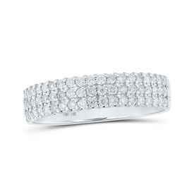 Radiant Brilliance | 14kt White Gold Women's Round Diamond Pave Band Ring 1/2 Cttw - Splendid Jewellery