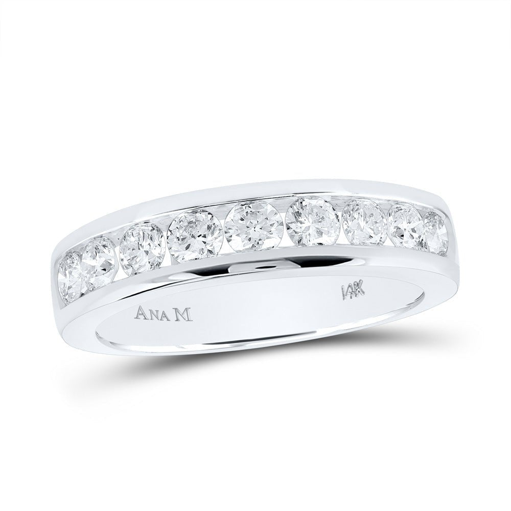 Radiant Brilliance | 14kt White Gold Womens Round Diamond Single Row Band Ring 7/8 Cttw - Splendid Jewellery