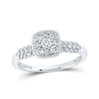 Radiant Brilliance: 14kt White Gold Womens Round Diamond Square Cluster Ring 1/2 Cttw - Splendid Jewellery