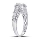 Radiant Brilliance: 14kt White Gold Womens Round Diamond Square Cluster Ring 7/8 Cttw - Second Side View