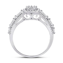Load image into Gallery viewer, Radiant Brilliance: 14kt White Gold Womens Round Diamond Square Cluster Ring 7/8 Cttw - Splendid Jewellery
