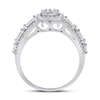 Radiant Brilliance: 14kt White Gold Womens Round Diamond Square Cluster Ring 7/8 Cttw - Splendid Jewellery