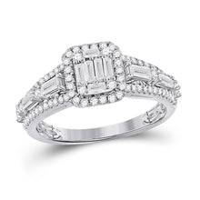 Load image into Gallery viewer, Radiant Brilliance: 14kt White Gold Womens Round Diamond Square Cluster Ring 7/8 Cttw - Splendid Jewellery