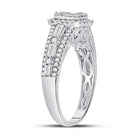 Radiant Brilliance: 14kt White Gold Womens Round Diamond Square Cluster Ring 7/8 Cttw - Splendid Jewellery