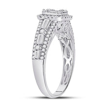 Load image into Gallery viewer, Radiant Brilliance: 14kt White Gold Womens Round Diamond Square Cluster Ring 7/8 Cttw - Splendid Jewellery