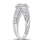 Radiant Brilliance: 14kt White Gold Womens Round Diamond Square Cluster Ring 7/8 Cttw - Splendid Jewellery
