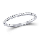 Radiant Brilliance: 14kt White Gold Womens Round Diamond Wedding Single Row Band 1/6 Cttw - Splendid Jewellery