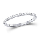 Radiant Brilliance: 14kt White Gold Womens Round Diamond Wedding Single Row Band 1/6 Cttw - Splendid Jewellery