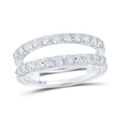 Radiant Brilliance: 14kt White Gold Womens Round Diamond Wrap Enhancer Wedding Band 7/8 Cttw - Splendid Jewellery