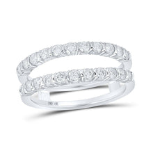 Load image into Gallery viewer, Radiant Brilliance: 14kt White Gold Womens Round Diamond Wrap Enhancer Wedding Band 7/8 Cttw - Splendid Jewellery