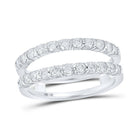 Radiant Brilliance: 14kt White Gold Womens Round Diamond Wrap Enhancer Wedding Band 7/8 Cttw - Splendid Jewellery