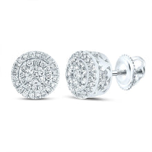 Load image into Gallery viewer, Radiant Brilliance Diamond Cluster Earrings  Top View from Splendid Jewellery