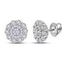 Radiant Brilliance Diamond Cluster Earrings - Splendid Jewellery
