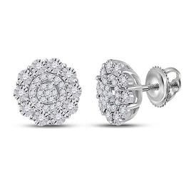 Radiant Brilliance Diamond Cluster Earrings - Splendid Jewellery