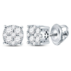 Radiant Brilliance Diamond Cluster Earrings - Splendid Jewellery