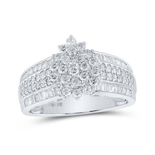 Load image into Gallery viewer, Radiant Brilliance Diamond Cluster Ring | 10kt White Gold Womens Round Diamond Cluster Ring 1 Cttw | Splendid Jewellery - Splendid Jewellery