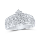 Radiant Brilliance Diamond Cluster Ring | 10kt White Gold Womens Round Diamond Cluster Ring 1 Cttw | Splendid Jewellery - Splendid Jewellery