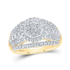 Radiant Brilliance Diamond Cluster Ring | 10kt Yellow Gold Womens Round Diamond Cluster Ring 1 Cttw | Splendid Jewellery - Splendid Jewellery