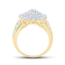 Load image into Gallery viewer, Radiant Brilliance Diamond Cluster Ring product Side View from Splendid Jewellery