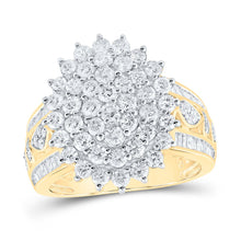 Load image into Gallery viewer, Radiant Brilliance Diamond Cluster Ring product  Top View from Splendid Jewellery