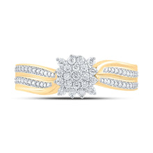 Load image into Gallery viewer, Radiant Brilliance Diamond Cluster Ring product Top View from Splendid Jewellery
