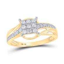 Load image into Gallery viewer, Radiant Brilliance Diamond Cluster Ring product  Top View from Splendid Jewellery