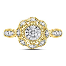 Load image into Gallery viewer, Radiant Brilliance Diamond Cluster Ring Front View from Splendid Jewellery