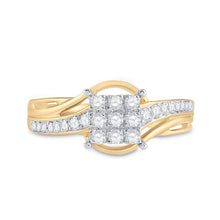 Load image into Gallery viewer, Radiant Brilliance Diamond Cluster Ring product Top View from Splendid Jewellery