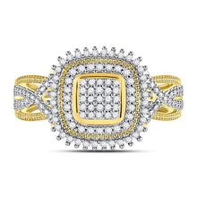 Load image into Gallery viewer, Radiant Brilliance Diamond Cluster Ring Front View from Splendid Jewellery