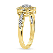 Load image into Gallery viewer, Radiant Brilliance Diamond Cluster Ring Side View 2 from Splendid Jewellery