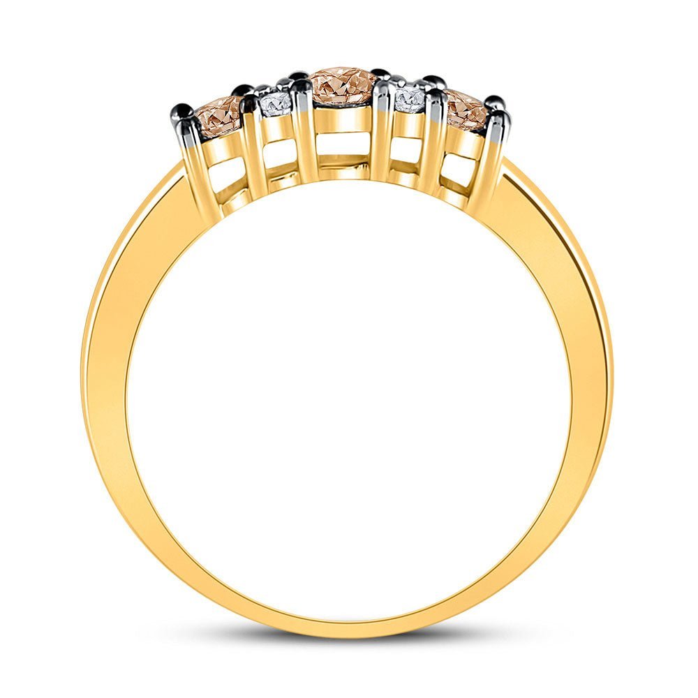 Radiant Brown Diamond Eternity Band | 10kt Yellow Gold Women's Ring 1/2 Cttw | Splendid Jewellery - Splendid Jewellery