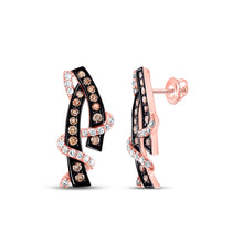 Load image into Gallery viewer, Radiant Brown Diamond Rose Gold Fashion Earrings - Alternate view 1 from Splendid Jewellery