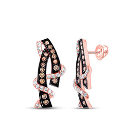 Radiant Brown Diamond Rose Gold Fashion Earrings - Alternate view 1 from Splendid Jewellery