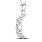 Radiant Celestial Diamond Pendant | 10kt Yellow Gold Womens Round Diamond Crescent Moon Pendant 1/8 Cttw - Splendid Jewellery